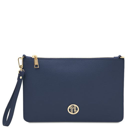 Diva - Leather clutch with chain strap